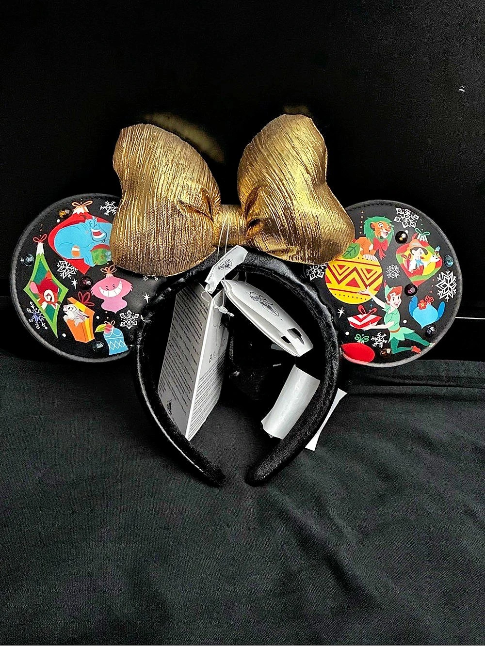 Disney Characters Holiday Character Ears in Black & Gold NWT
